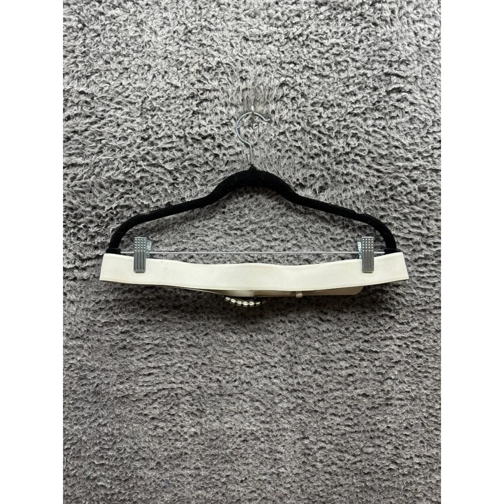 Vintage Roccobarocco‎ Jeans Rhinestone Genuine Leather Belt White Womens Size 48